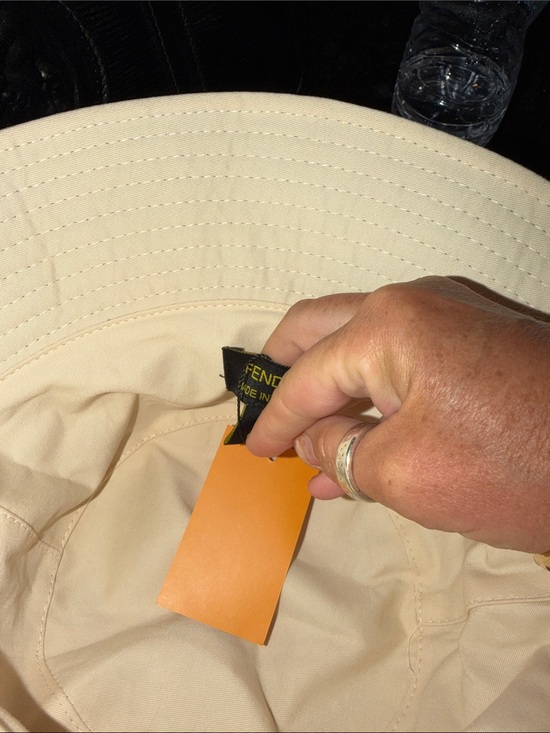 Lux  Beige Brown FF Logo Bucket Hat main image 4